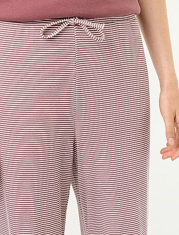 Pantaloni pigiama in maglia a costine