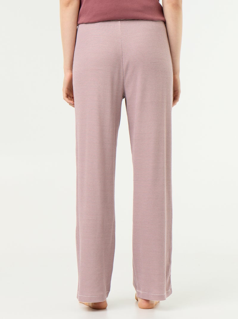 Pantaloni pigiama in maglia a costine Marrone chiaro - Kiabi