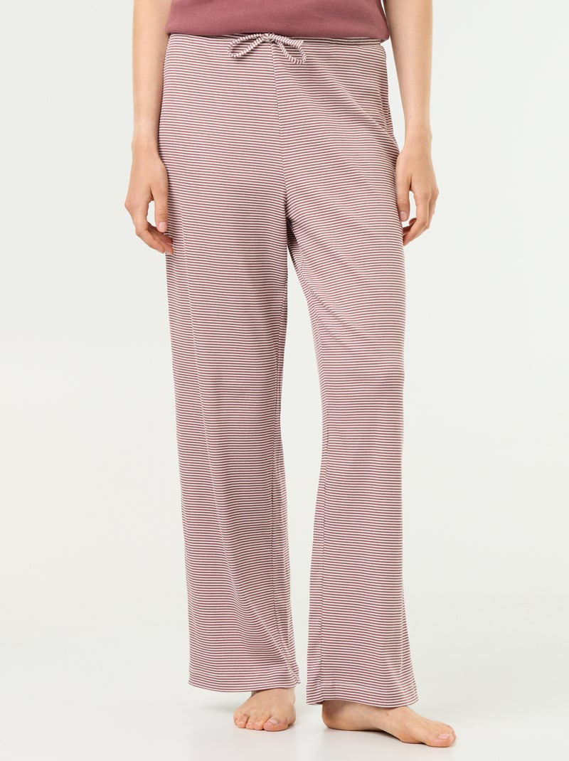Pantaloni pigiama in maglia a costine Marrone chiaro - Kiabi