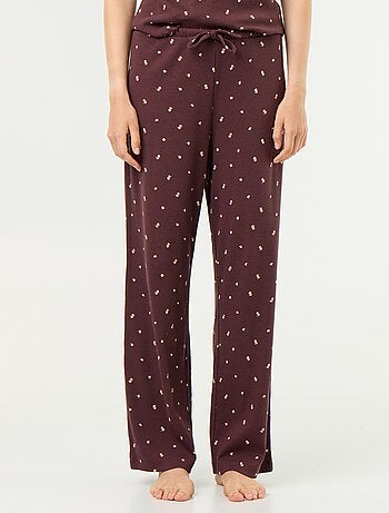 Pantaloni pigiama in maglia a costine