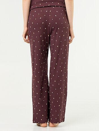Pantaloni pigiama in maglia a costine