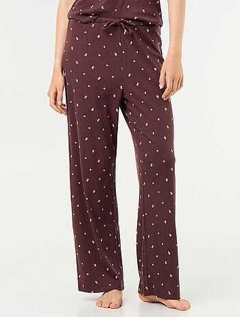 Pantaloni pigiama in maglia a costine