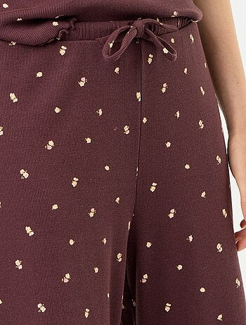 Pantaloni pigiama in maglia a costine