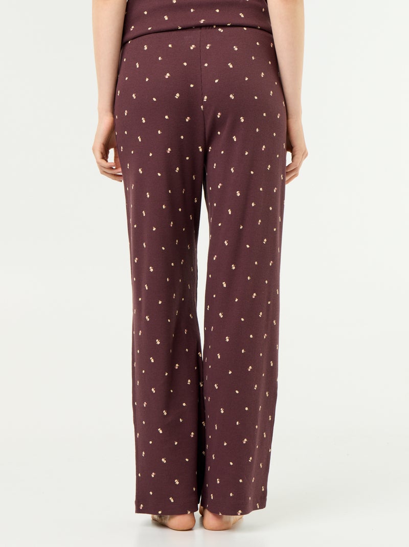 Pantaloni pigiama in maglia a costine Marrone scuro - Kiabi