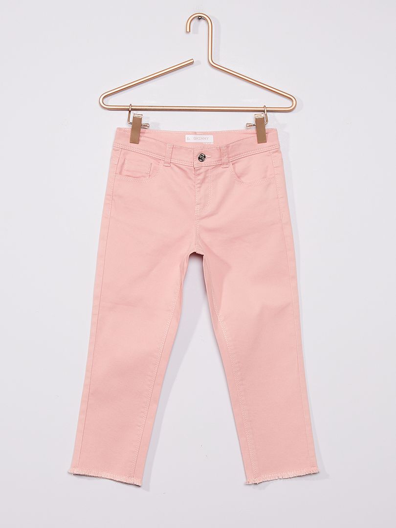 Pantaloni pinocchietto in cotone stretch rosa - Kiabi
