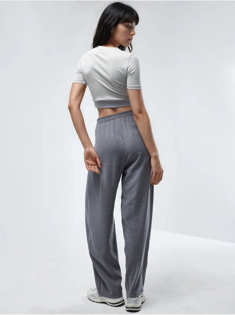 Pantaloni plissettati a gamba ampia busem Grigio scuro - Kiabi