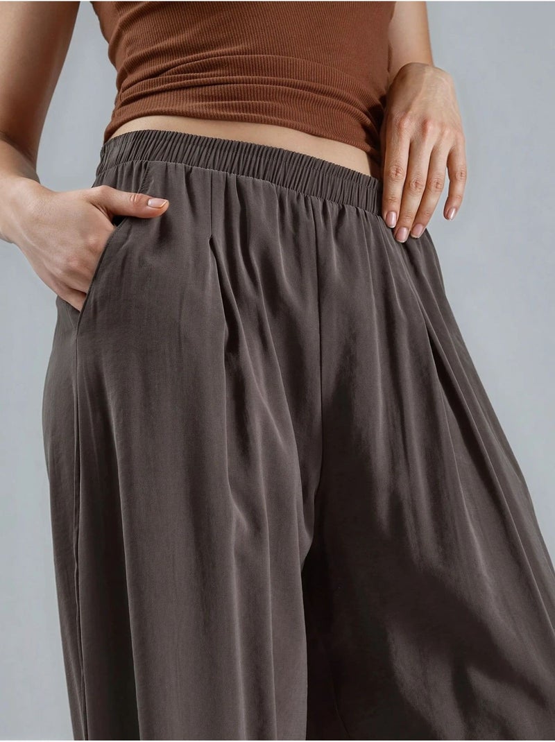 Pantaloni plissettati a gamba ampia busem Marrone chiaro - Kiabi