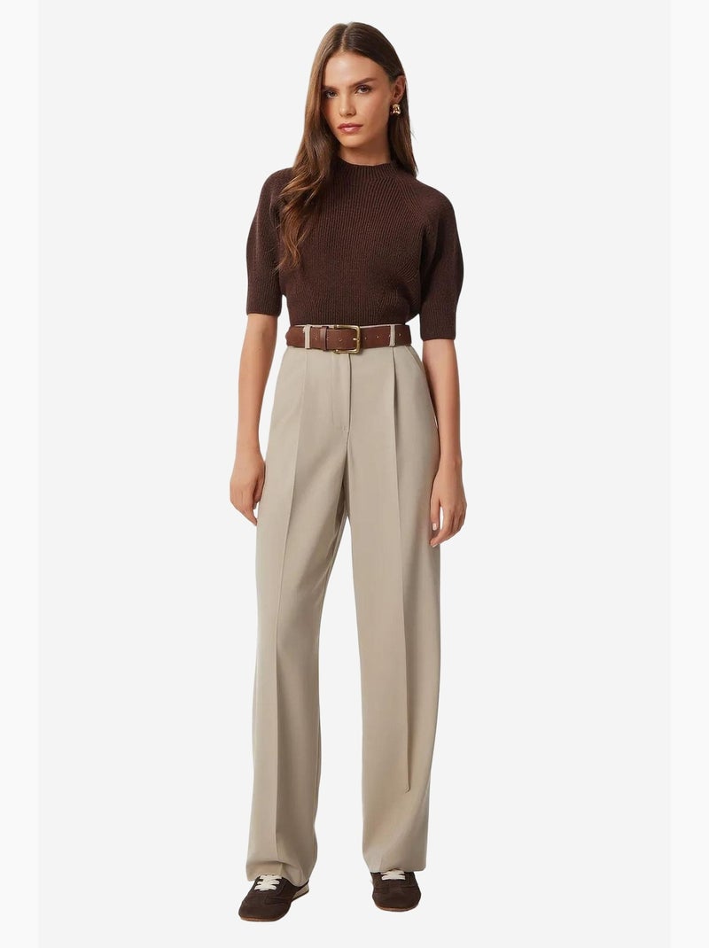 Pantaloni plissettati a gamba dritta istanbul Beige argilla - Kiabi