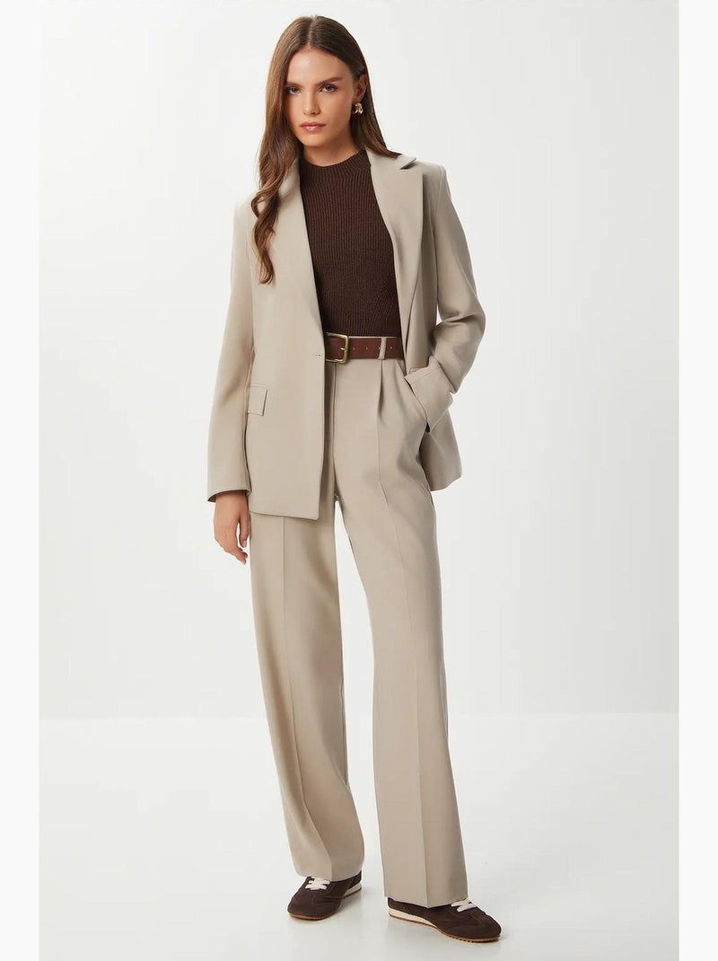 Pantaloni plissettati a gamba dritta istanbul Beige argilla - Kiabi