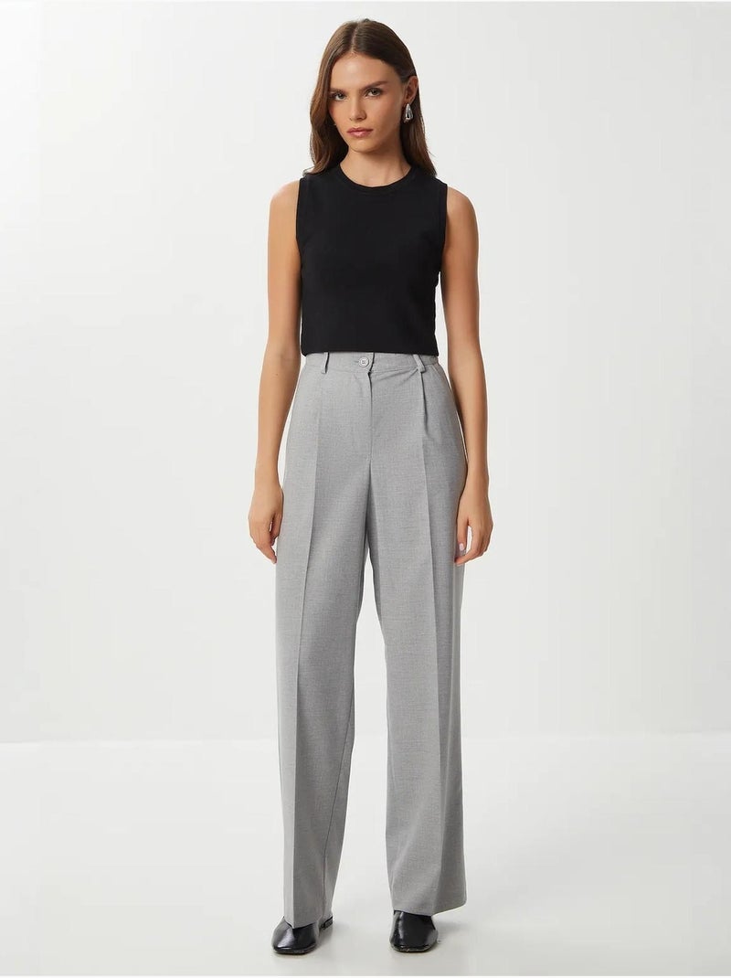 Pantaloni plissettati a gamba dritta istanbul Grigio - Kiabi
