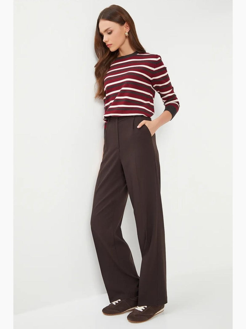 Pantaloni plissettati a gamba dritta istanbul Marrone cioccolato - Kiabi