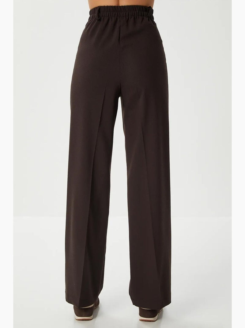 Pantaloni plissettati a gamba dritta istanbul Marrone cioccolato - Kiabi