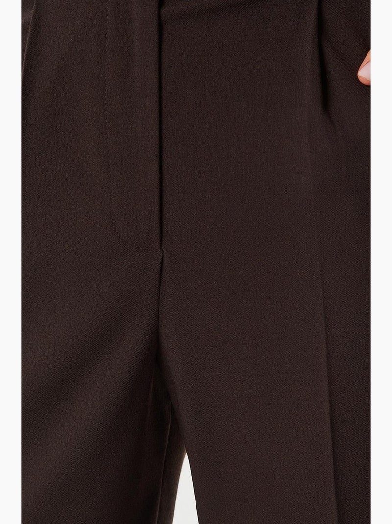 Pantaloni plissettati a gamba dritta istanbul Marrone cioccolato - Kiabi