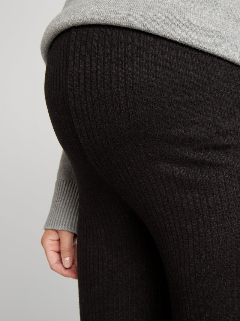 Pantaloni premaman a coste nero - Kiabi