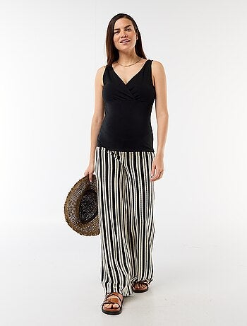 Pantaloni premaman a righe in maglia