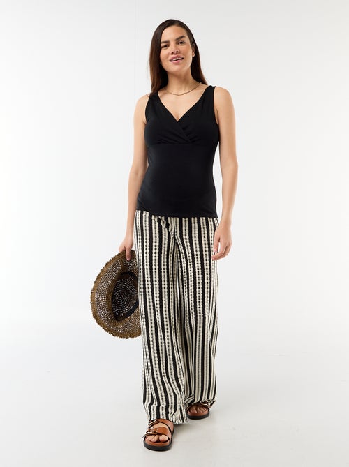 Pantaloni premaman a righe in maglia - Kiabi