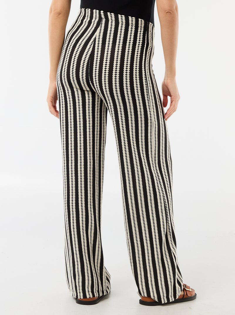Pantaloni premaman a righe in maglia Beige - Kiabi