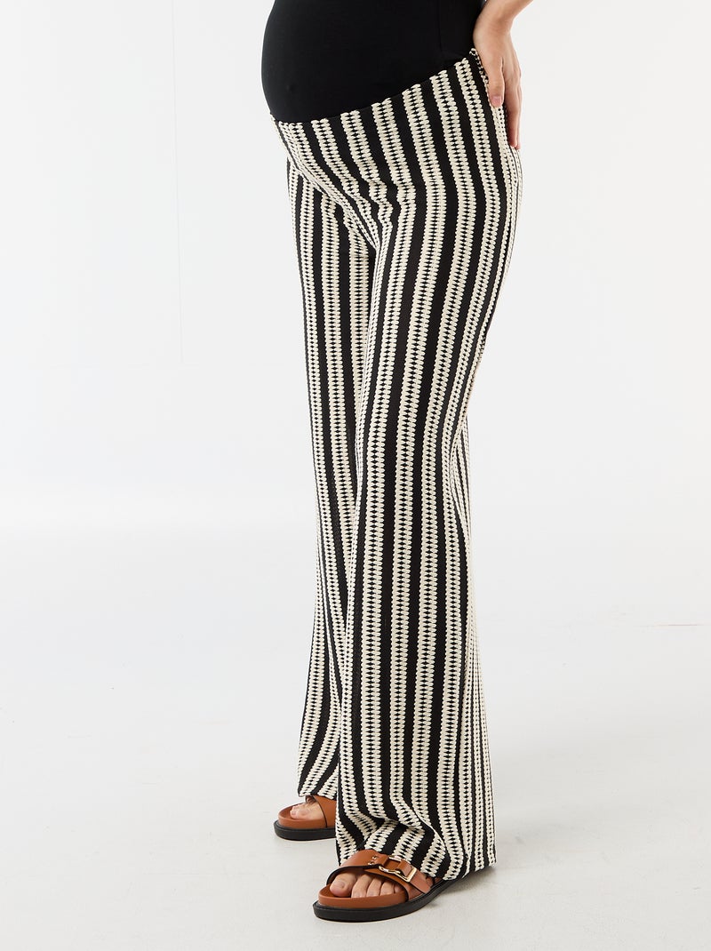 Pantaloni premaman a righe in maglia Beige - Kiabi