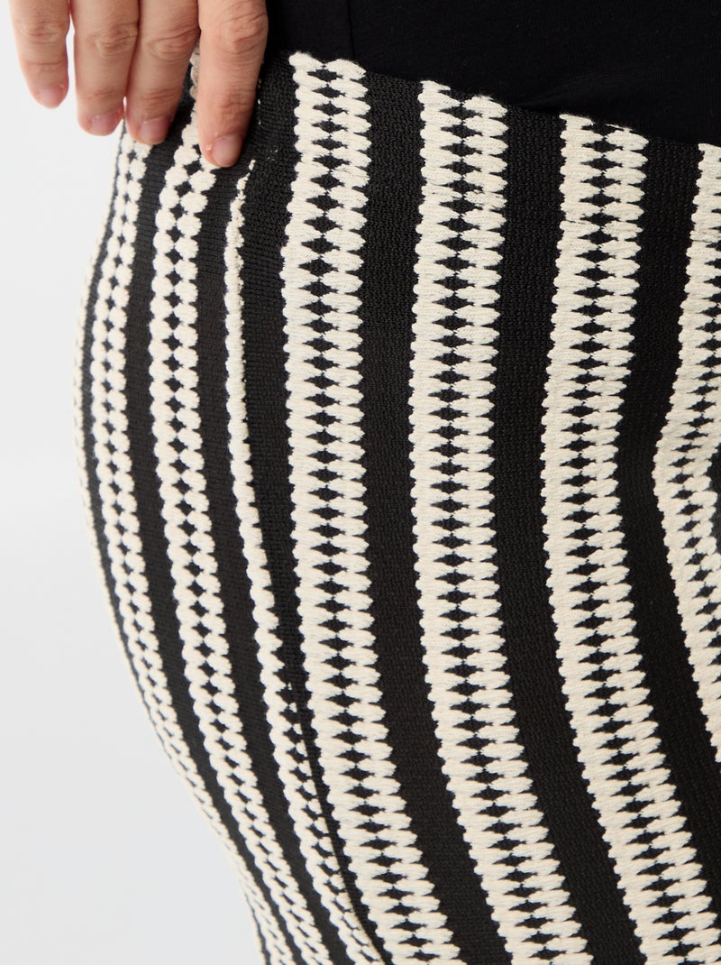 Pantaloni premaman a righe in maglia Beige - Kiabi