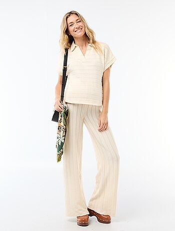 Pantaloni premaman a righe in maglia