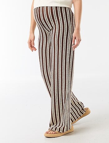 Pantaloni premaman a righe in maglia
