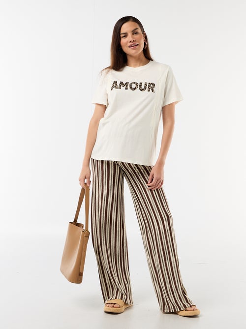 Pantaloni premaman a righe in maglia - Kiabi