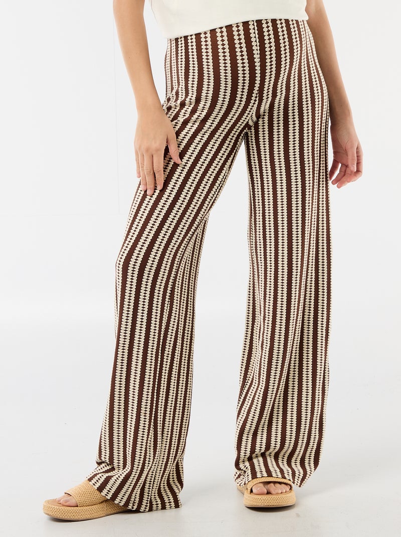 Pantaloni premaman a righe in maglia Bianco - Kiabi