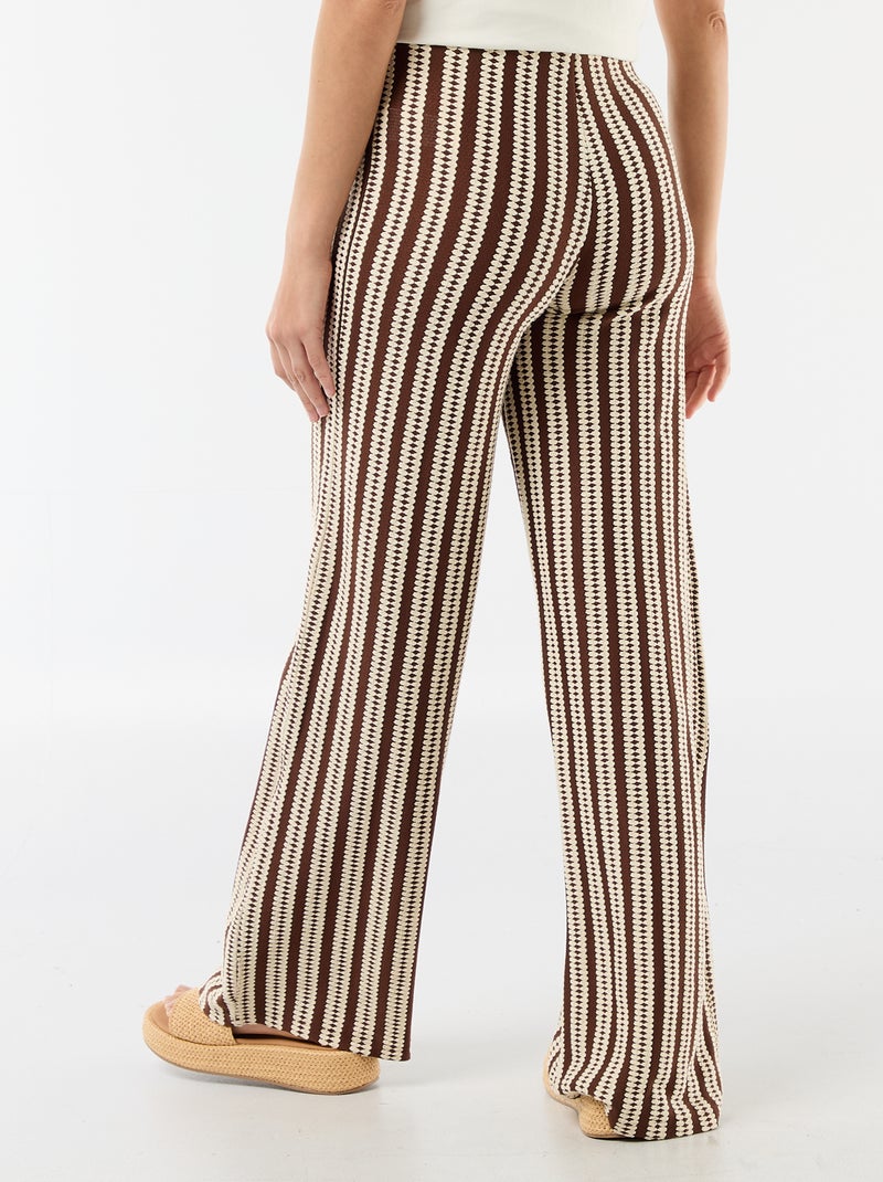 Pantaloni premaman a righe in maglia Bianco - Kiabi