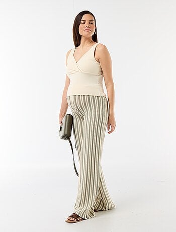 Pantaloni premaman a righe in maglia