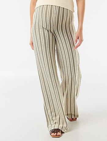 Pantaloni premaman a righe in maglia