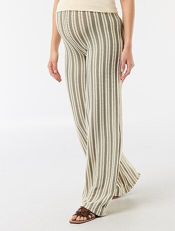 Pantaloni premaman a righe in maglia