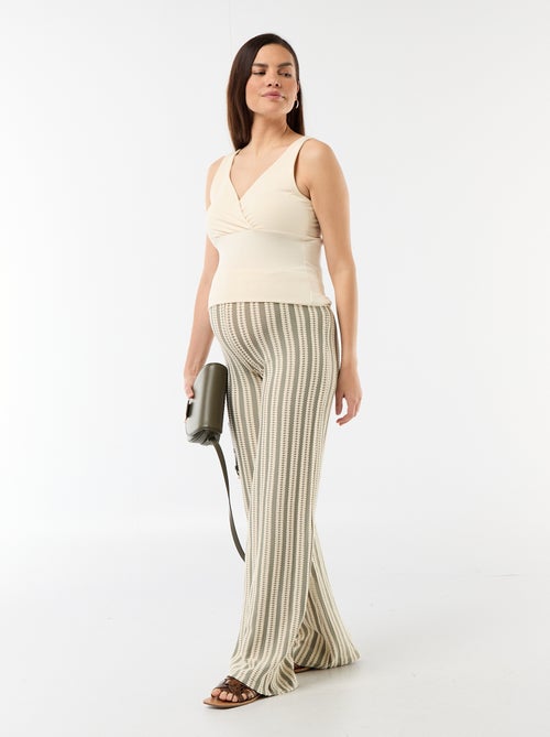 Pantaloni premaman a righe in maglia - Kiabi