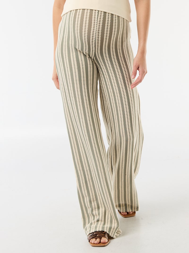 Pantaloni premaman a righe in maglia Bianco - Kiabi