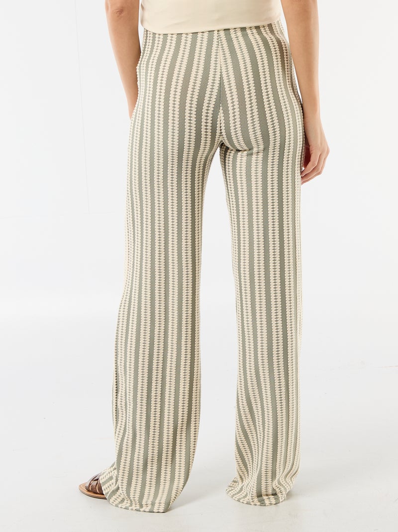 Pantaloni premaman a righe in maglia Bianco - Kiabi