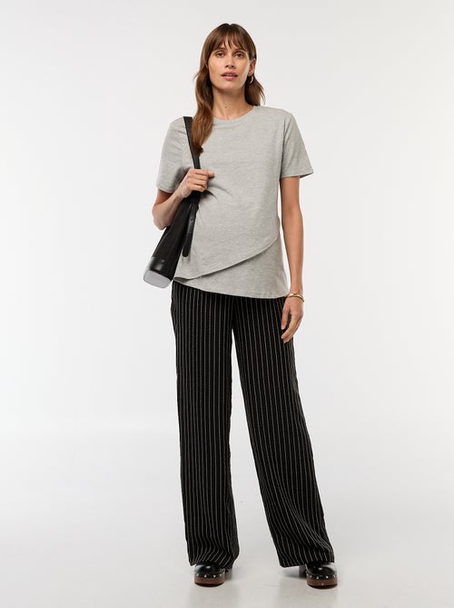 Pantaloni premaman ampi a righe - Kiabi