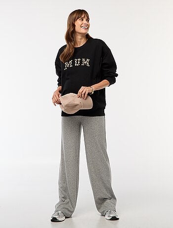 Pantaloni premaman ampi in maglia a costine