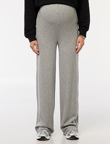 Pantaloni premaman ampi in maglia a costine
