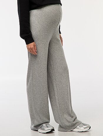 Pantaloni premaman ampi in maglia a costine