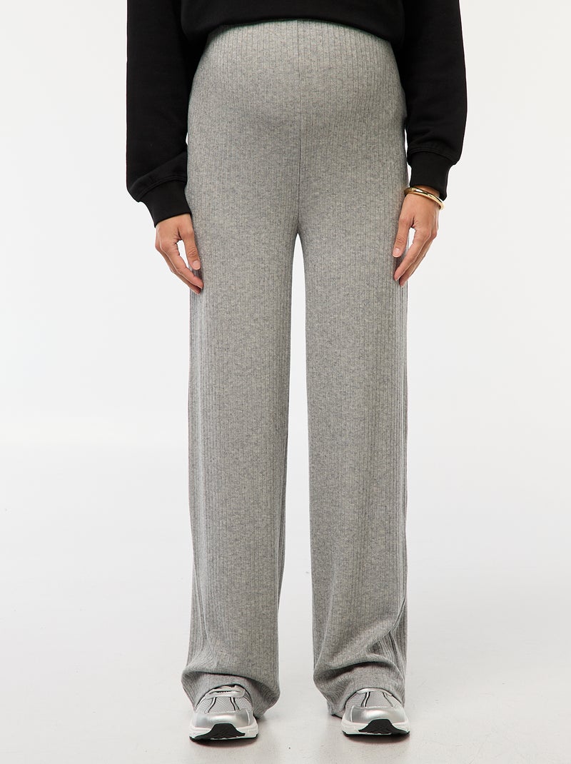 Pantaloni premaman ampi in costina Grigio - Kiabi