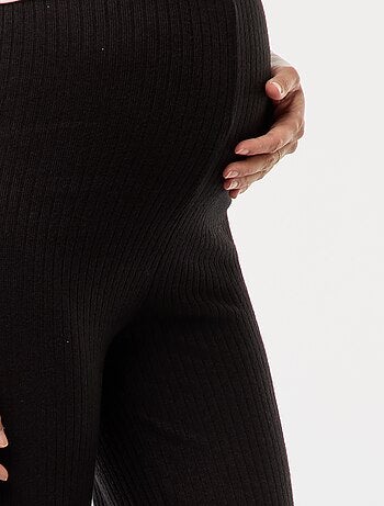 Pantaloni premaman ampi in maglia a costine