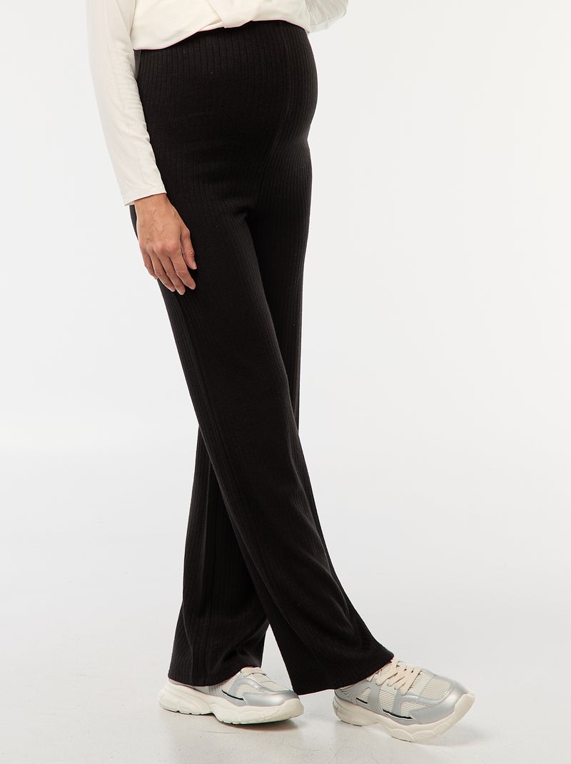 Pantaloni premaman ampi in costina Nero - Kiabi
