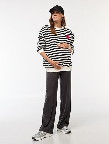 Pantaloni premaman ampi in maglia a costine