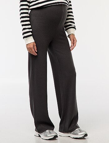 Pantaloni premaman ampi in maglia a costine
