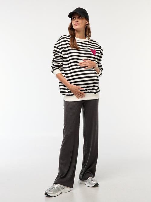 Pantaloni premaman ampi in maglia a costine - Kiabi