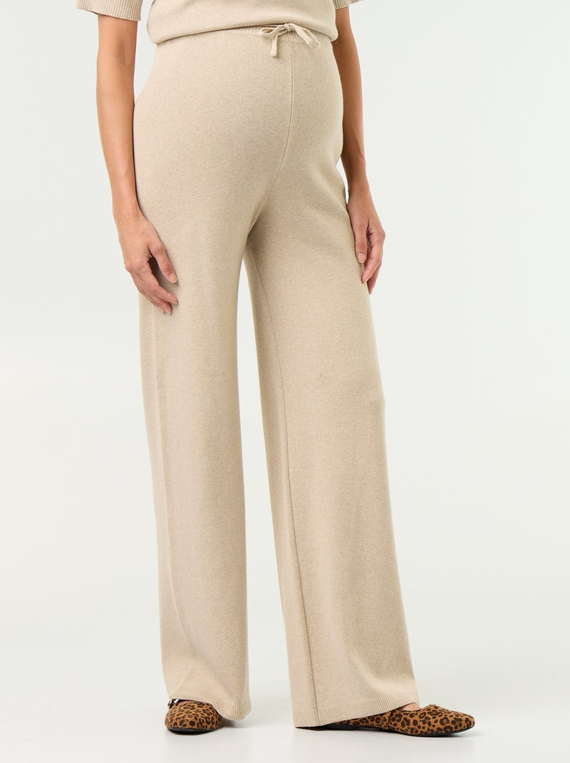 Pantaloni premaman ampi in maglia Beige - Kiabi