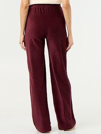 Pantaloni premaman ampi in velluto a costine