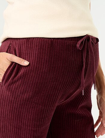 Pantaloni premaman ampi in velluto a costine