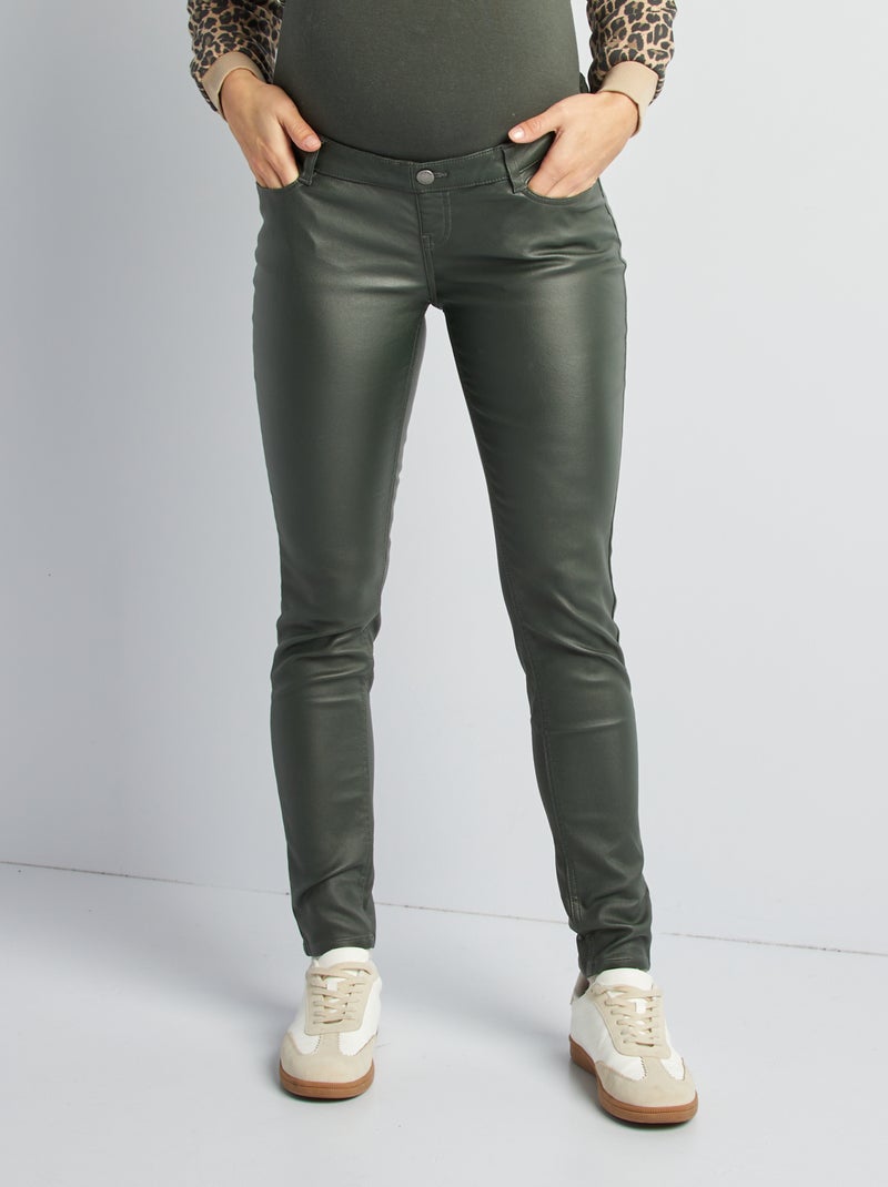 Pantaloni premaman con fascia elasticizzata KAKI - Kiabi