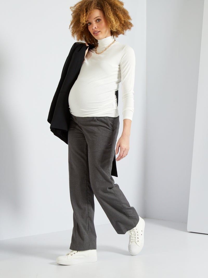 Pantaloni premaman in flanella GRIGIO - Kiabi