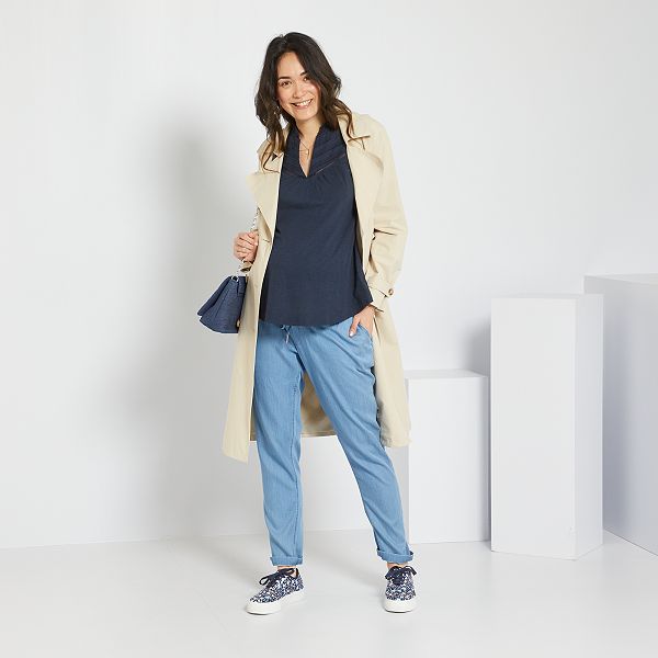 Pantaloni premaman in lyocell premaman - BLU - Kiabi - 20,00€